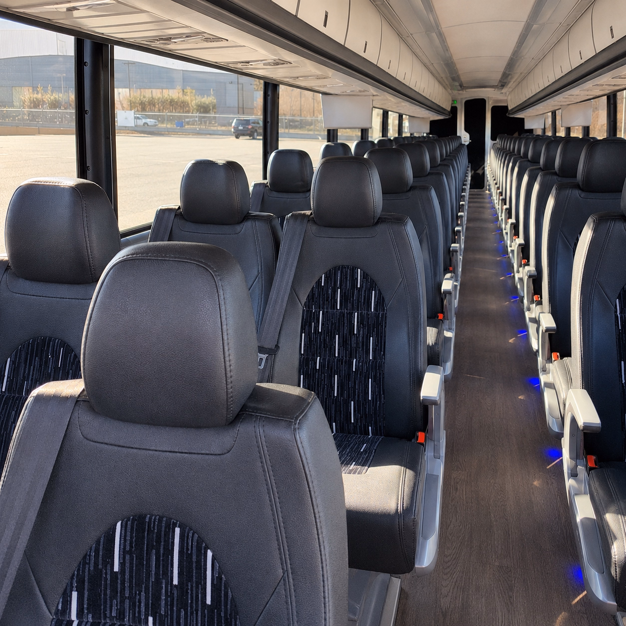 56 passenger charter bus interior