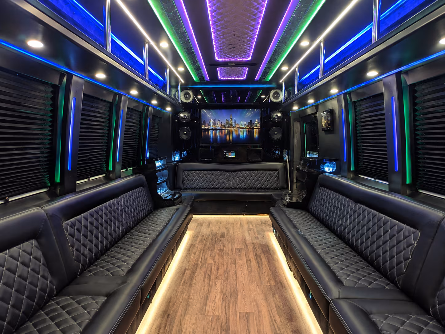 west palm beach 25 passenger party bus interior